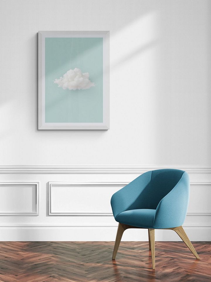 Fluffy Cloud on Turquoise Background product image (1)