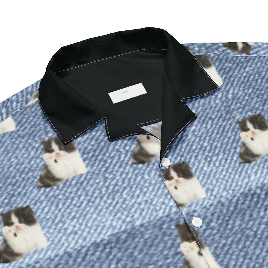 Allover print black and white kitten shirt product image (3)