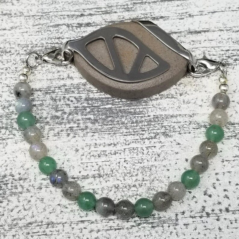 Anxiety Healing Bracelet | Labradorite & Aventurine Beads | Handmade Accessory for Bellabeat Leaf Urban & Ivy product image (2)