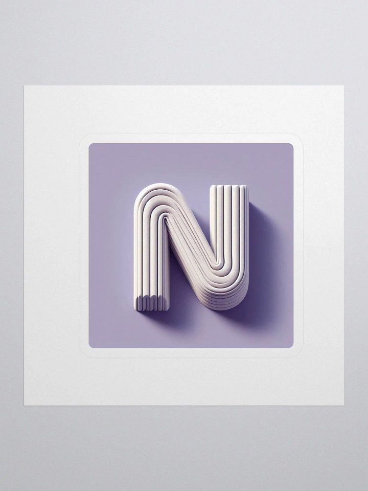 Dimensional N Kiss Cut Stickers | AI Design initial N product image (1)