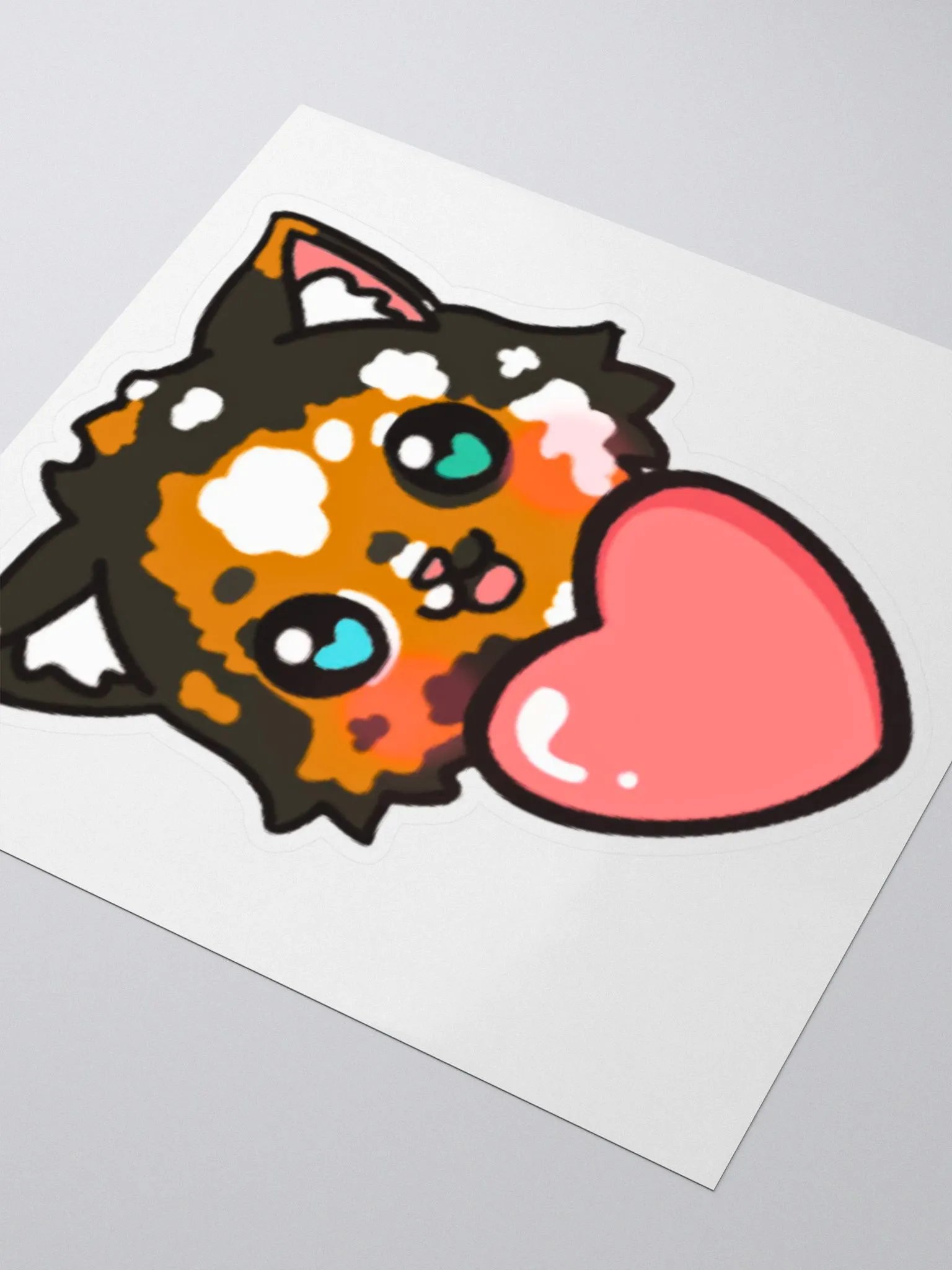 Kawaii Cat Hand-drawn Heart Sticker Set product image (8)