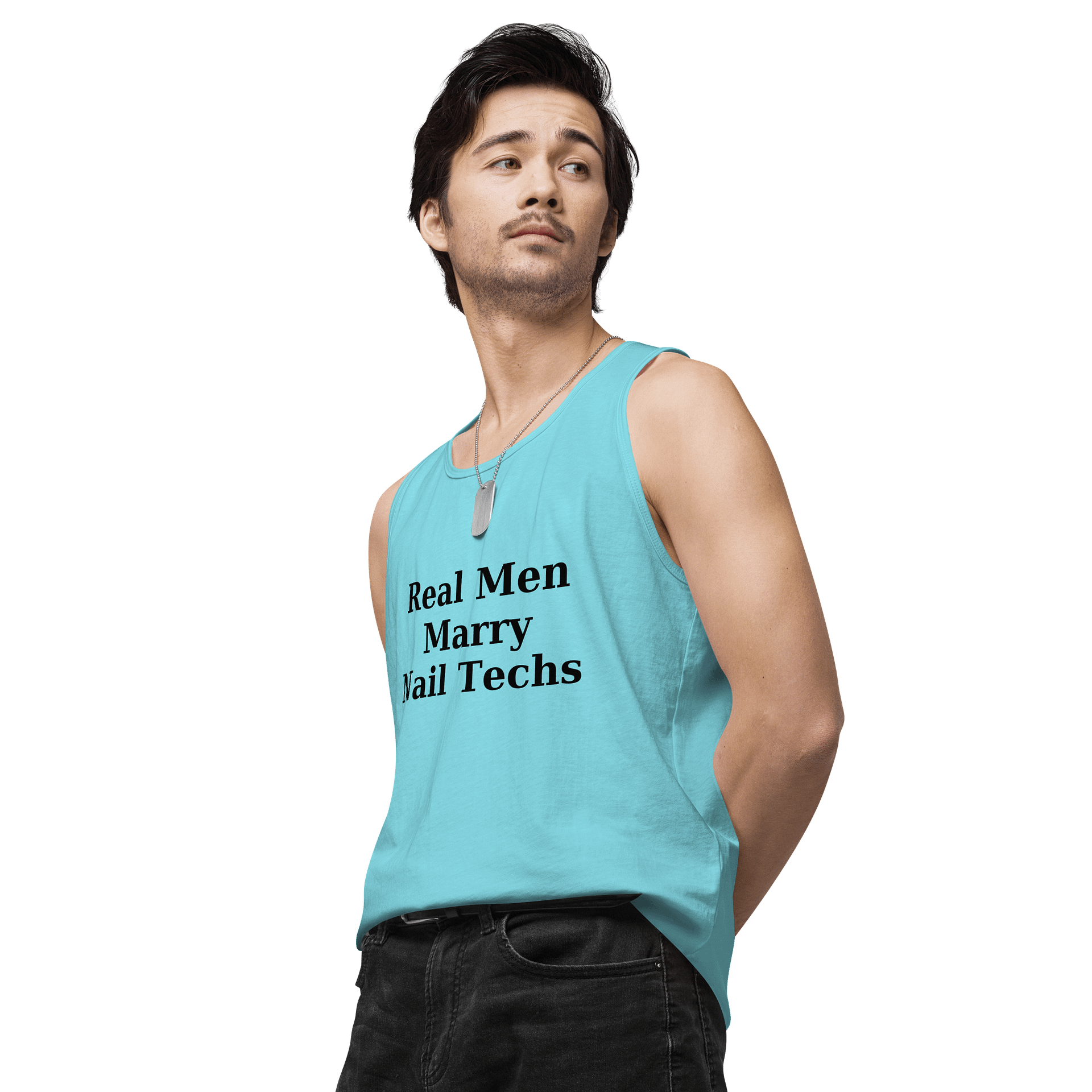 Real Men's Tank Top (black print) product image (25)