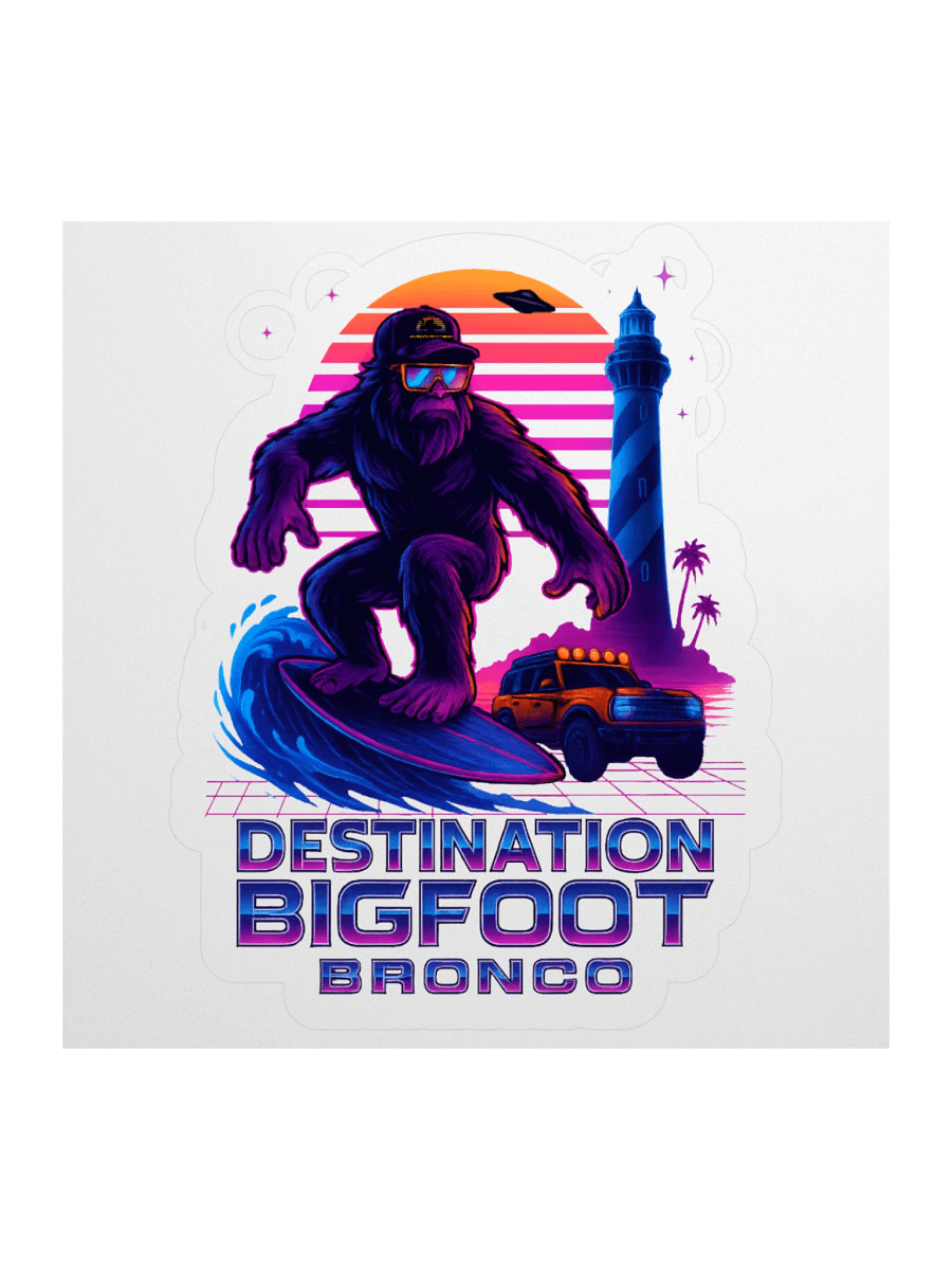 Destination Bigfoot Bronco Synthwave Logo Decal (Multiple Sizes Available) product image (2)
