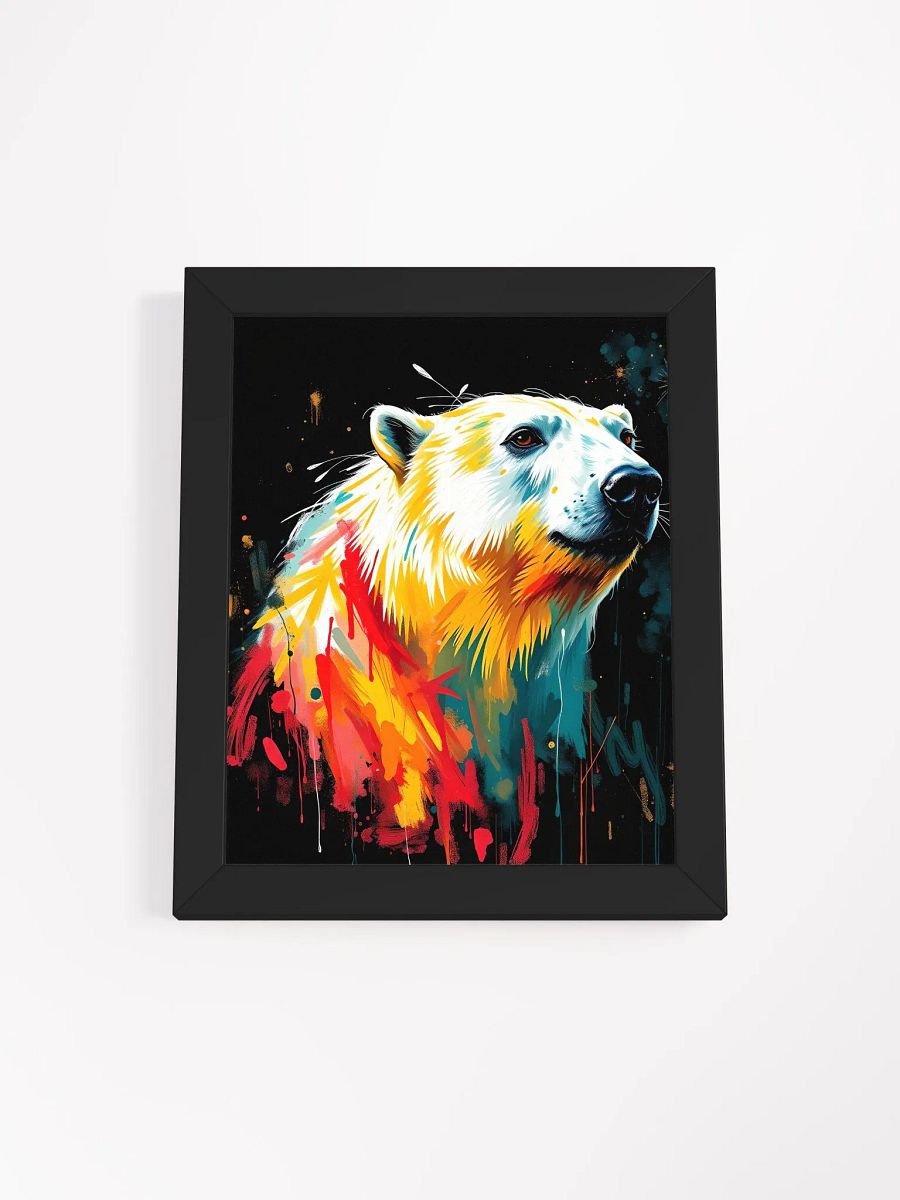 Charming polar bear, Ayous Wood Framed Matte Poster product image (3)