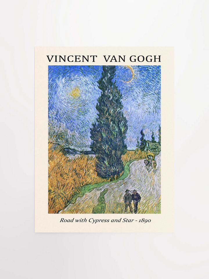 Classic art poster 'Road with Cypress and Star' by Vincent van Gogh product image (3)