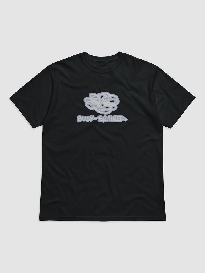 BUSY-BRAINED (lined design, #BDCAEF) unisex eco tee product image (1)