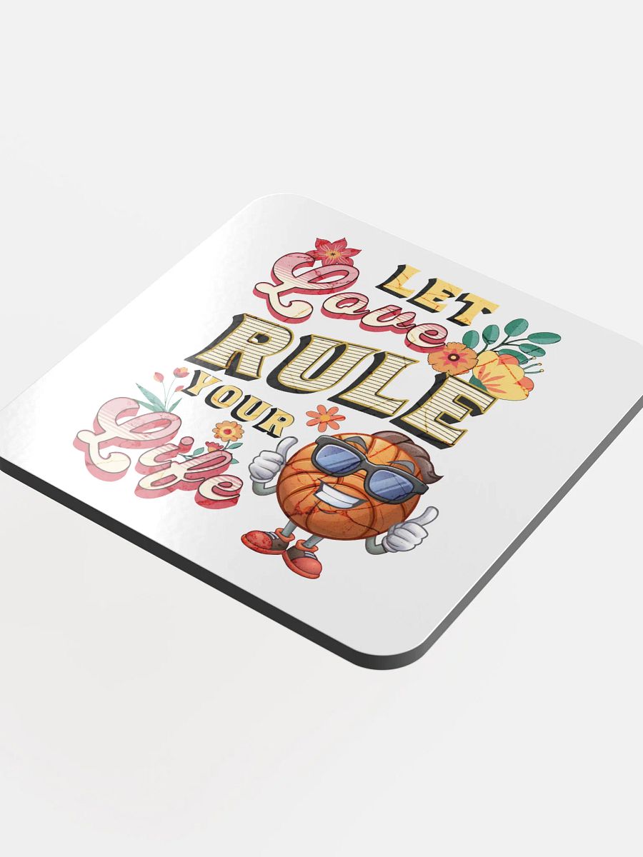 Let Love Rule Your Life Basketball Cork Coaster Set product image (1)