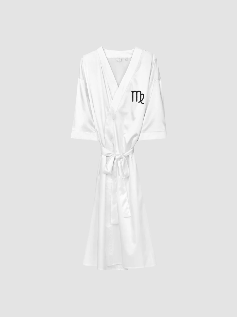 Virgo Black on White Satin Robe product image (1)