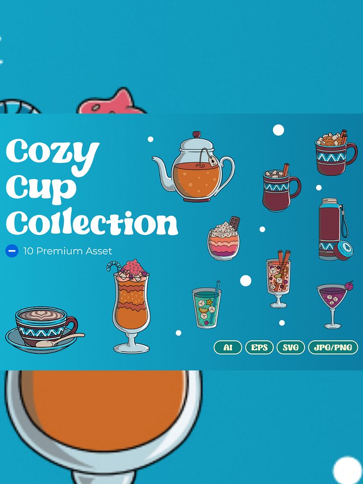 Retro Cozy Cup Winter Collection Illustration product image (1)