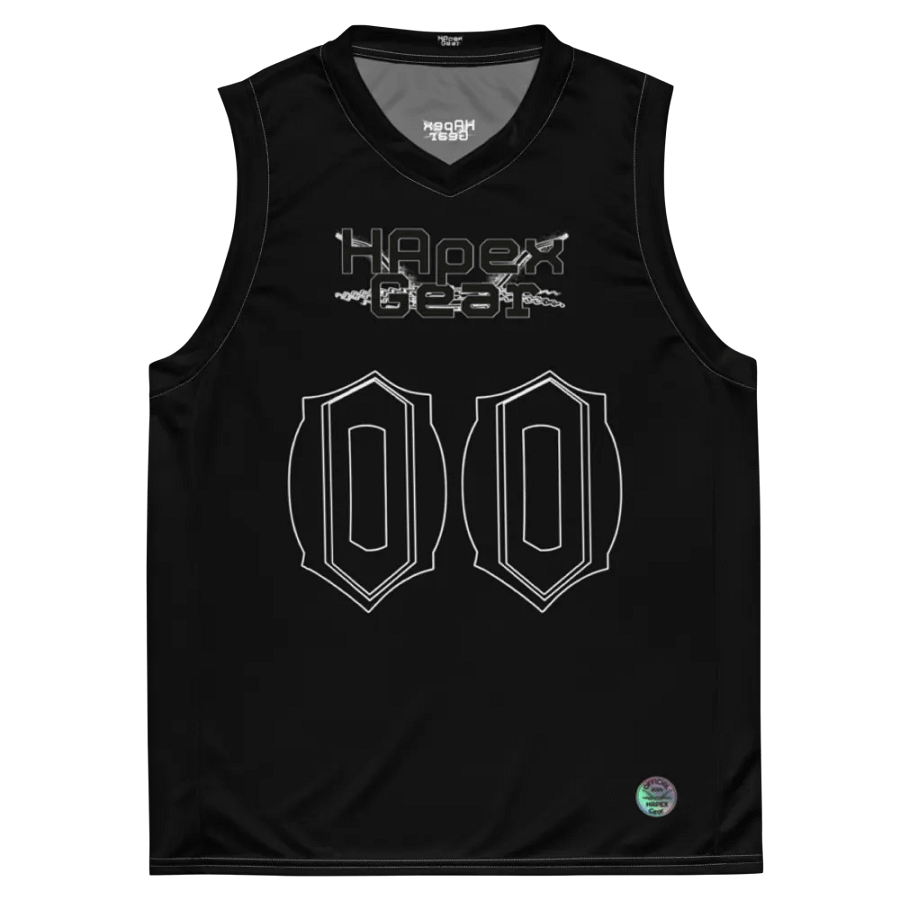 Freaky Hoody - Black - Recycled Unisex Basketball Jersey - Black HApex Gear Black Logo product image (2)