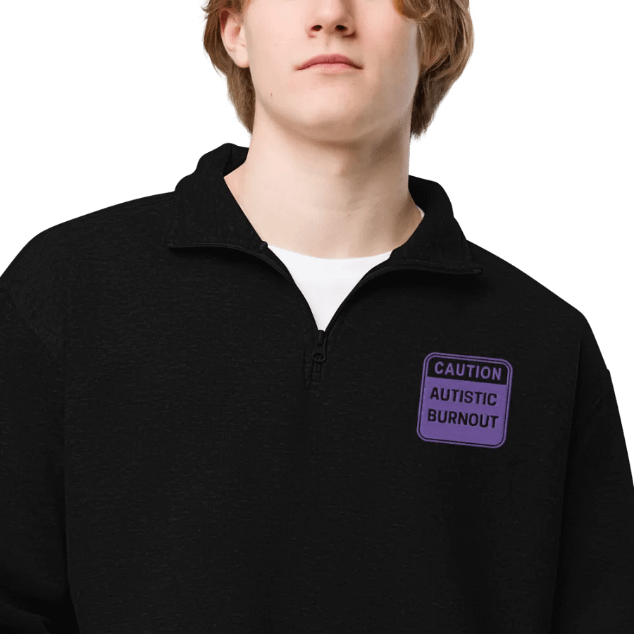 CAUTION: ASD BURNOUT (purple outline) embroidered quarter zip product image (5)