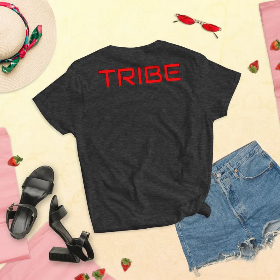 Women's CRT Paint Splatter Front | Red Tribe Back Print Gildan Middleweight T-Shirt product image (11)