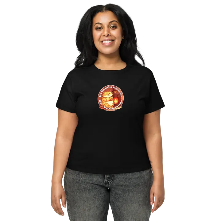 Cozy Cat - In a Committed Relationship with YouTube Fireplace | High Waisted Tee product image (2)
