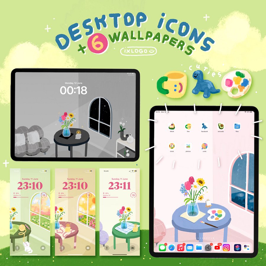 IXLOGO| 30 ICONS + WALLPAPERS little living room (for iOS & Windows) product image (4)