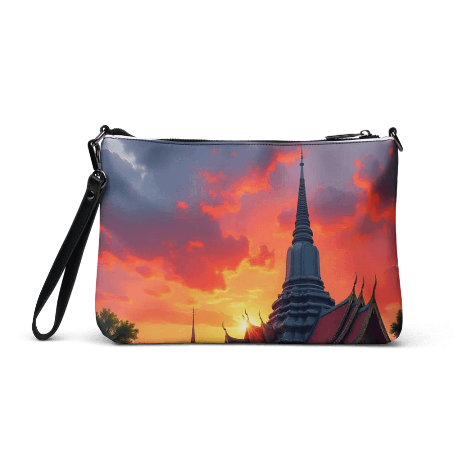 Tuk-Tuk at Sunset Near Thai Temple Crossbody Bag. product image (2)