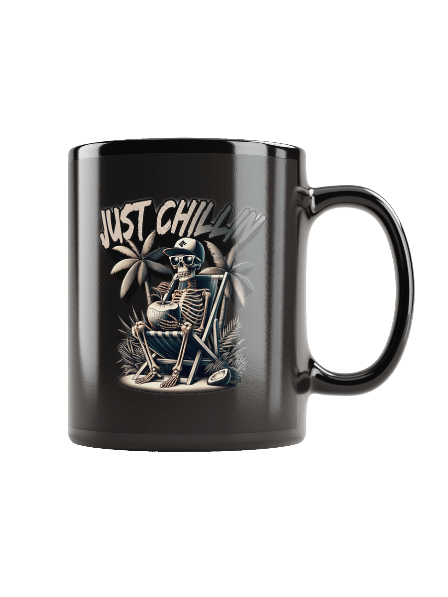 Just Chillin' Glossy Black Mug product image (2)