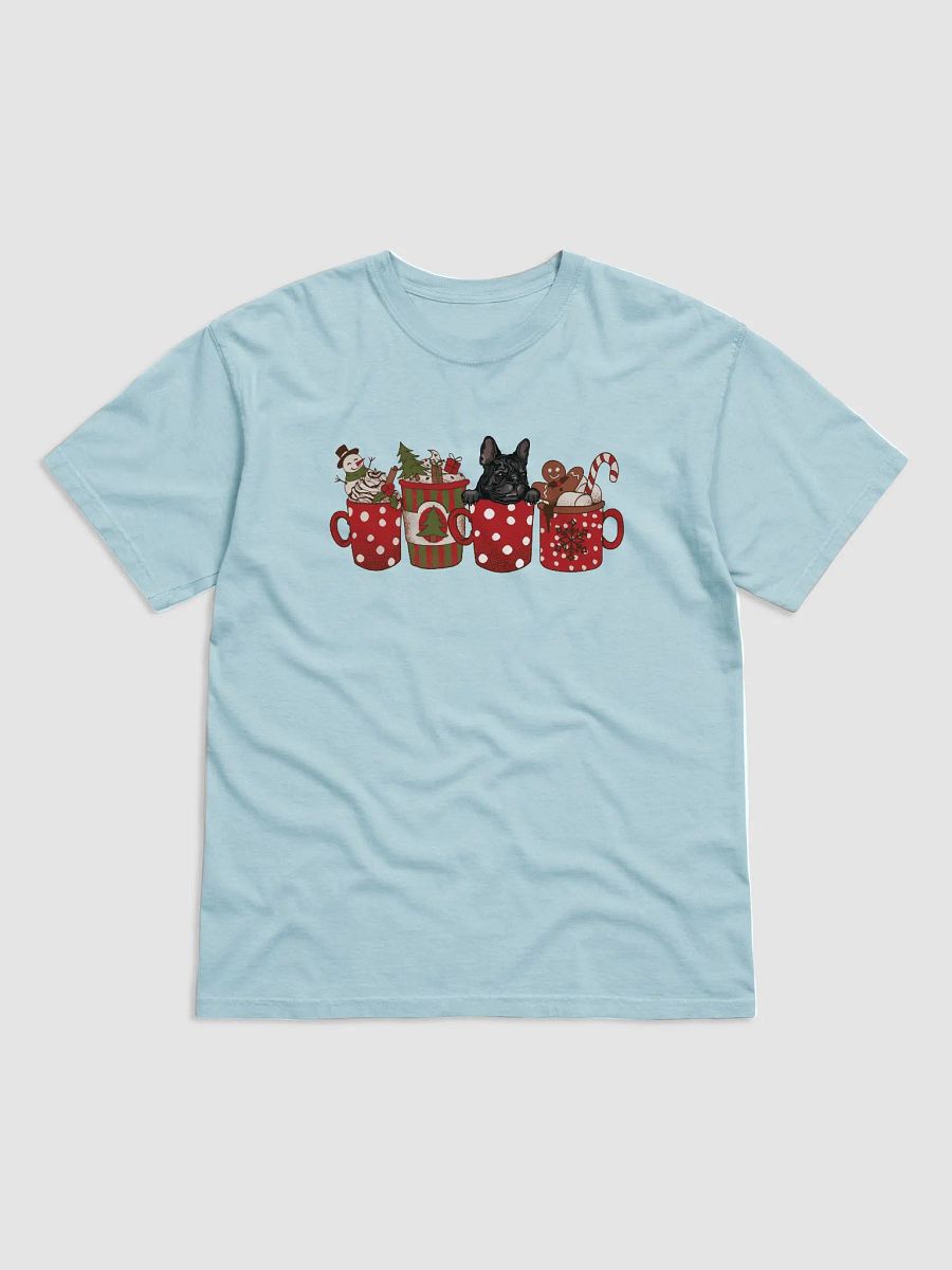 Cute French Bulldog(Black) in a Christmas Cup T-Shirt | Funny Christmas Frenchie Pup in a Cup product image (9)