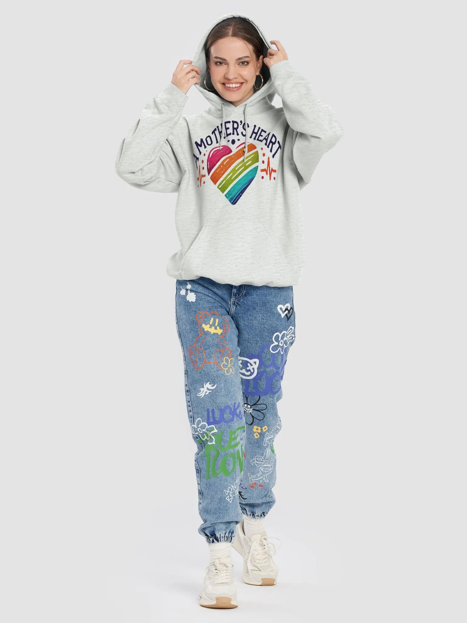 Mother's Heart Striped Hoodie product image (36)