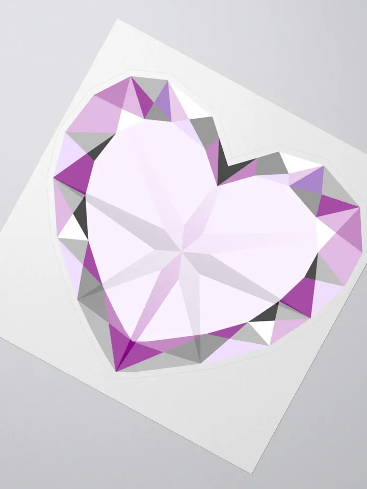 Crystal Pride Heart (Ace Pride) Cut Sticker product image (2)