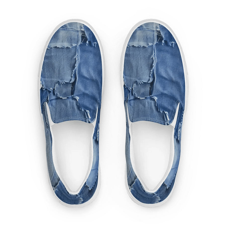 Rip Denim Look Women Slip-On Canvas shoes product image (1)