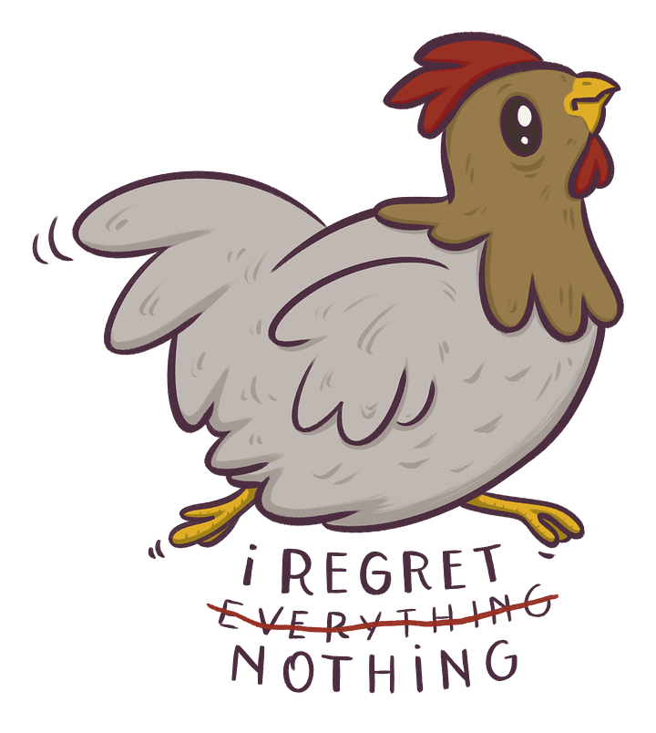sticker : no regrets chimken product image (1)