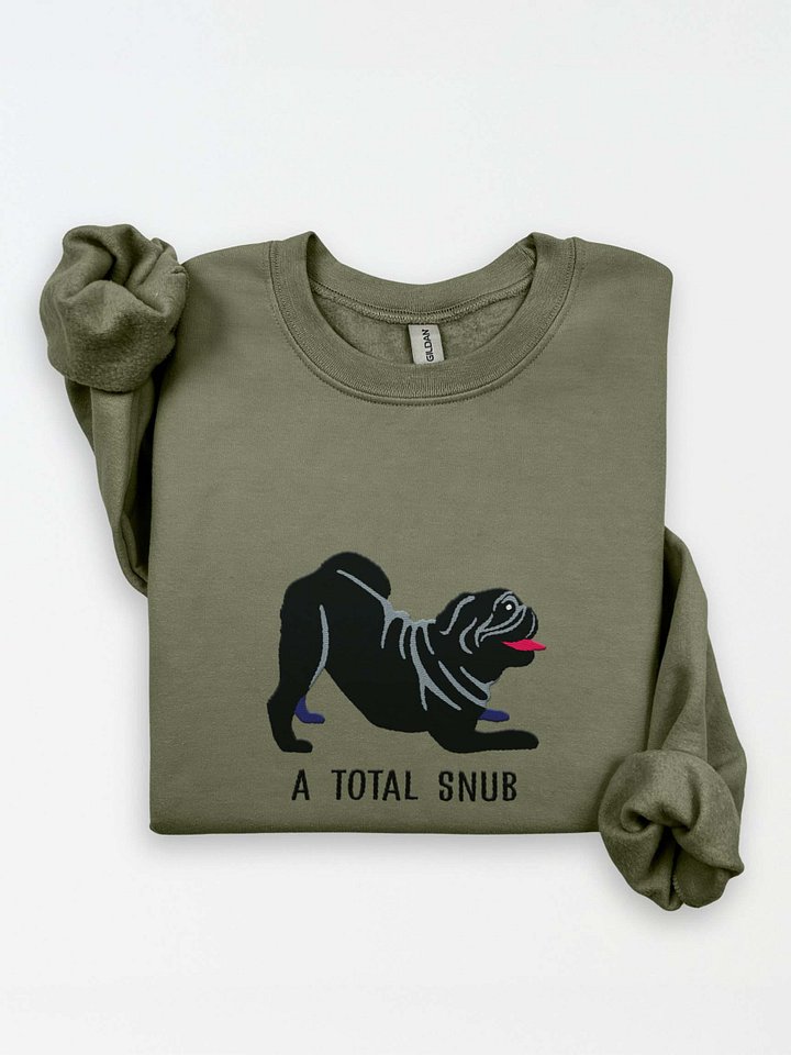 A Total Snub Sweatshirt (Embroidered) of a Pug(Black) product image (1)