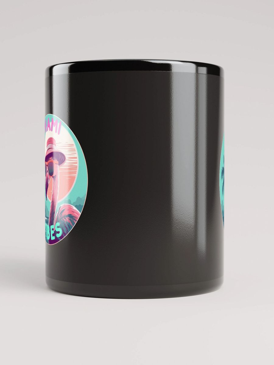 Miami Vibes Flamingo Black Glossy Mug product image (9)