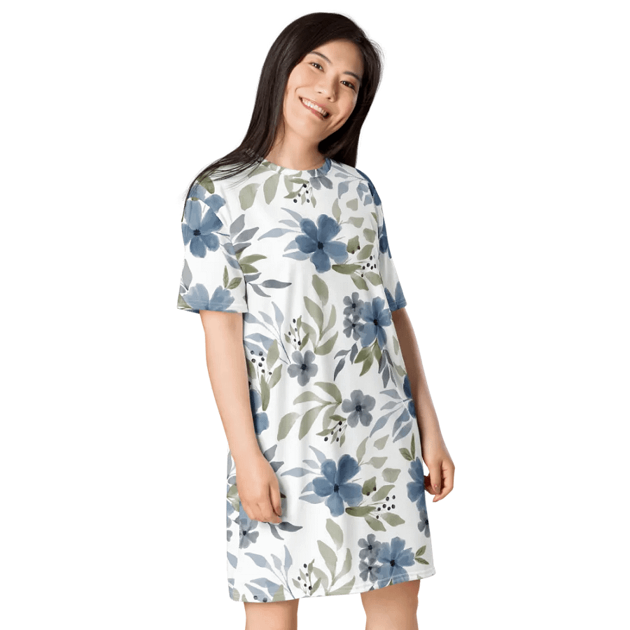 Blue Blossom Bliss T-Shirt Dress product image (5)