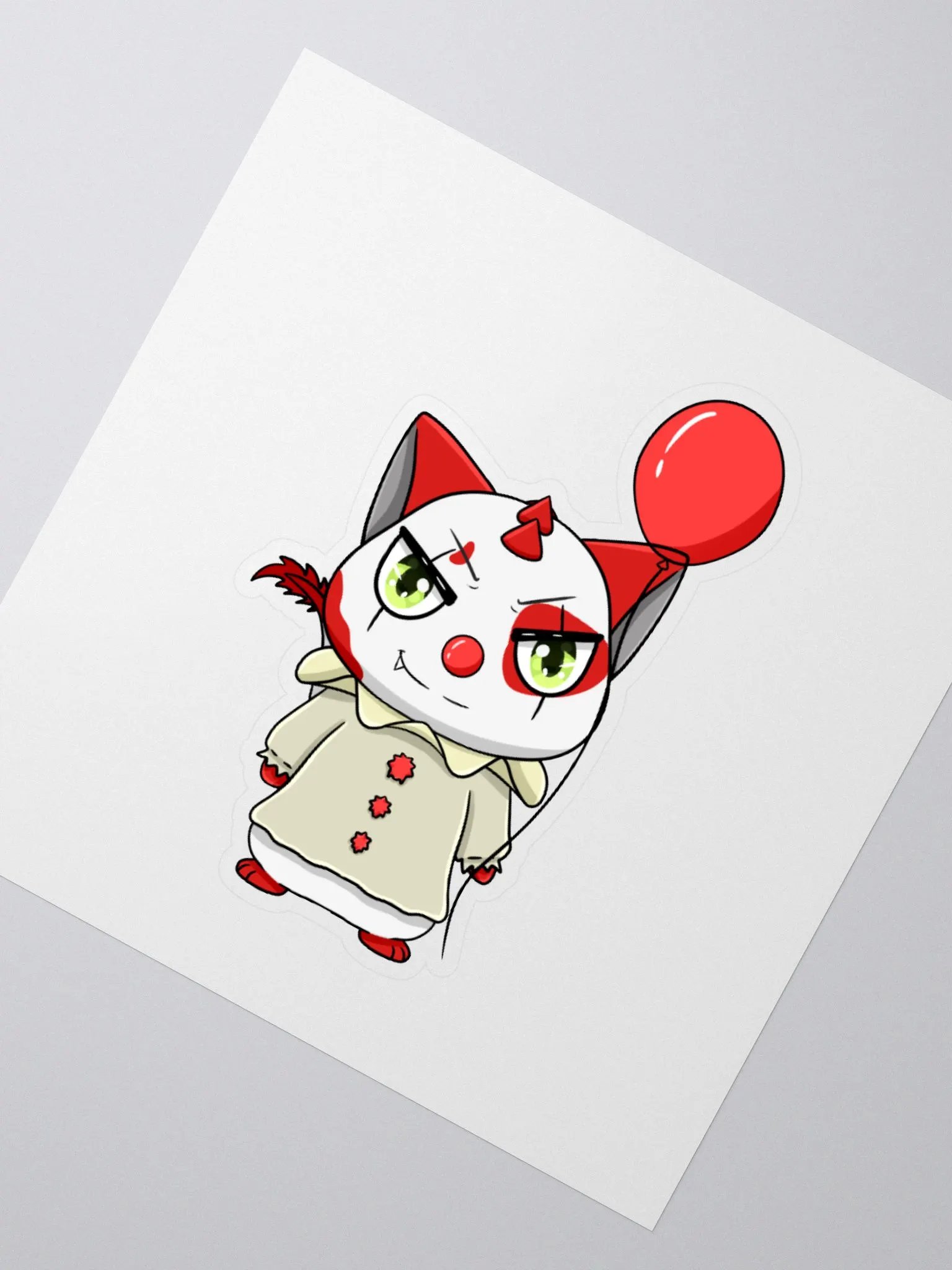 Crimson Clown Kiss-Cut Sticker product image (2)