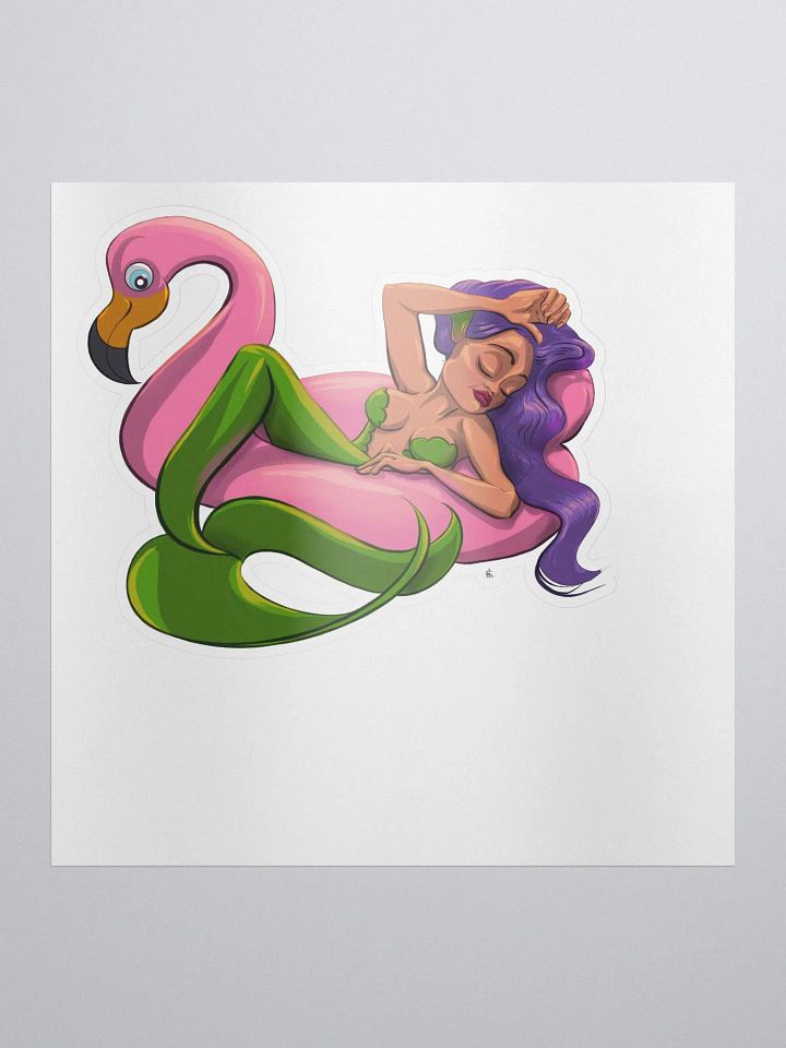 Mermaid Flamingo Floatie Sticker product image (1)