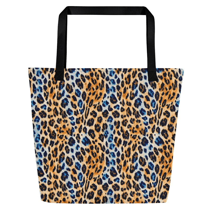 Blue Brown Leopard Tote Bag product image (3)