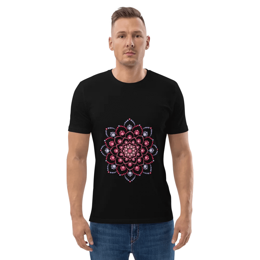 Purple and Pink Dot Mandala Organic T-Shirt product image (2)