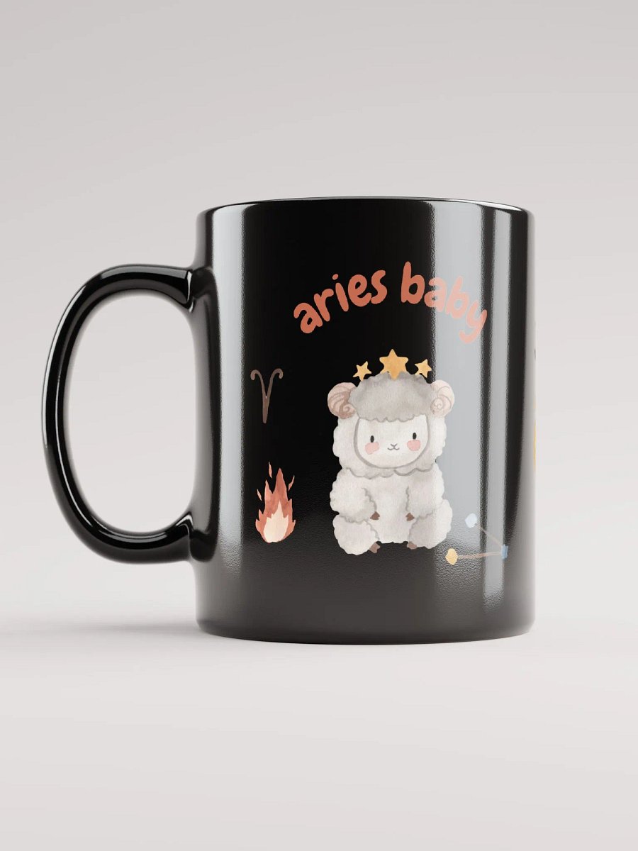 Aries Baby March 21-April 19 BLACK GLOSSY MUG Baby Gift, New Baby Gift, Fun Astrology Gift product image (6)
