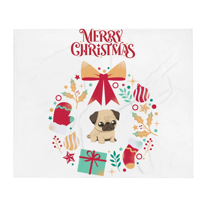 Merry Christmas Pug Throw Blanket product image (2)