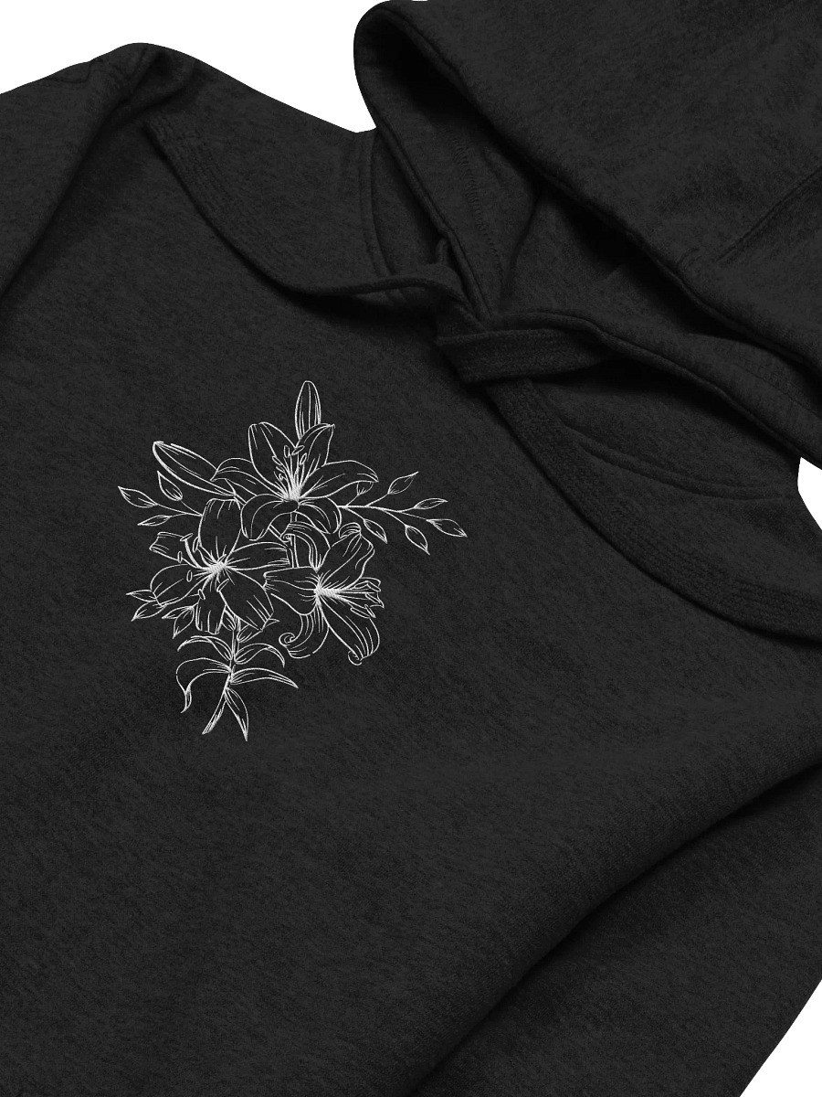 Black And White Stylized Flower Embroidered Unisex Hoodie product image (28)