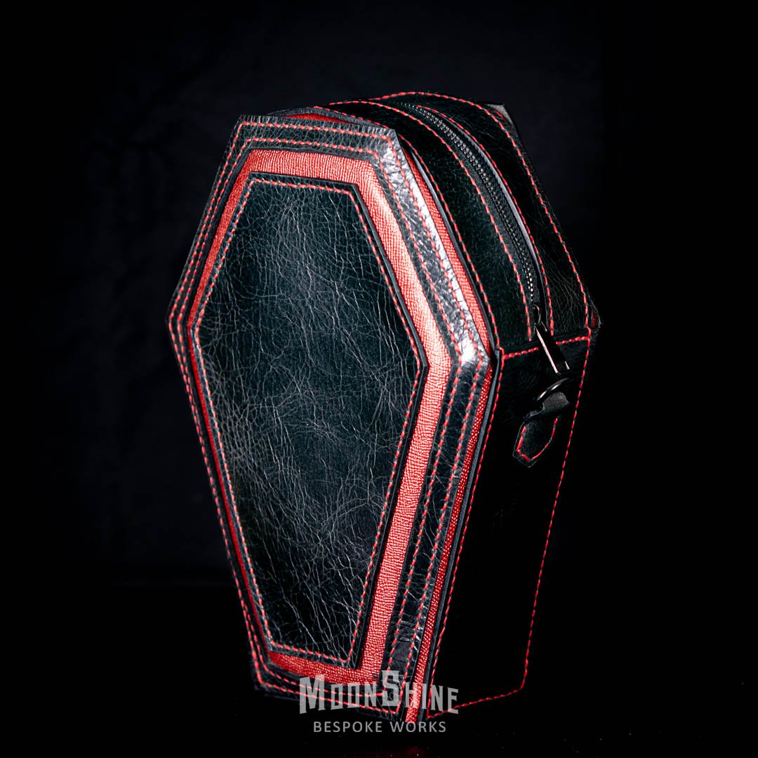 Black / Red Leather Coffin Bag product image (3)