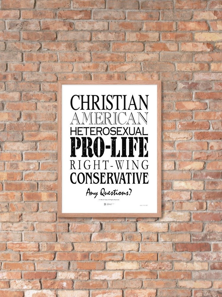Patriotic Conservative Christian, Pro Life Right Wing Framed poster, Heterosexual American Pride Poster, Political Graphic Poster Print product image (12)