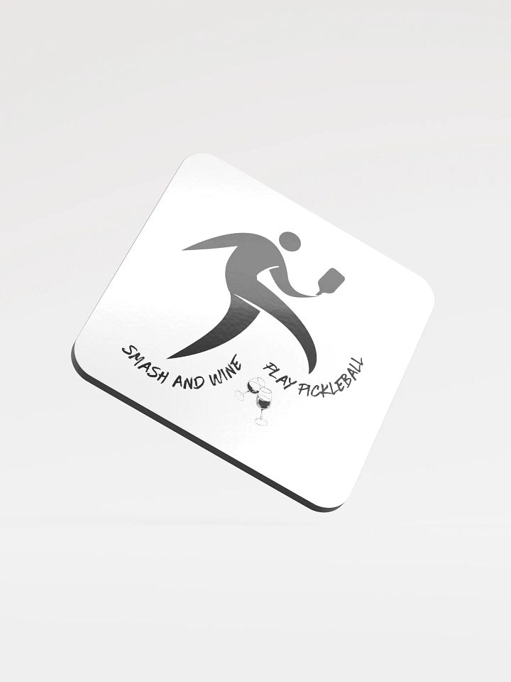 Smash and Wine Pickleball Glossed Cork Coaster - Minimalist Edition product image (1)