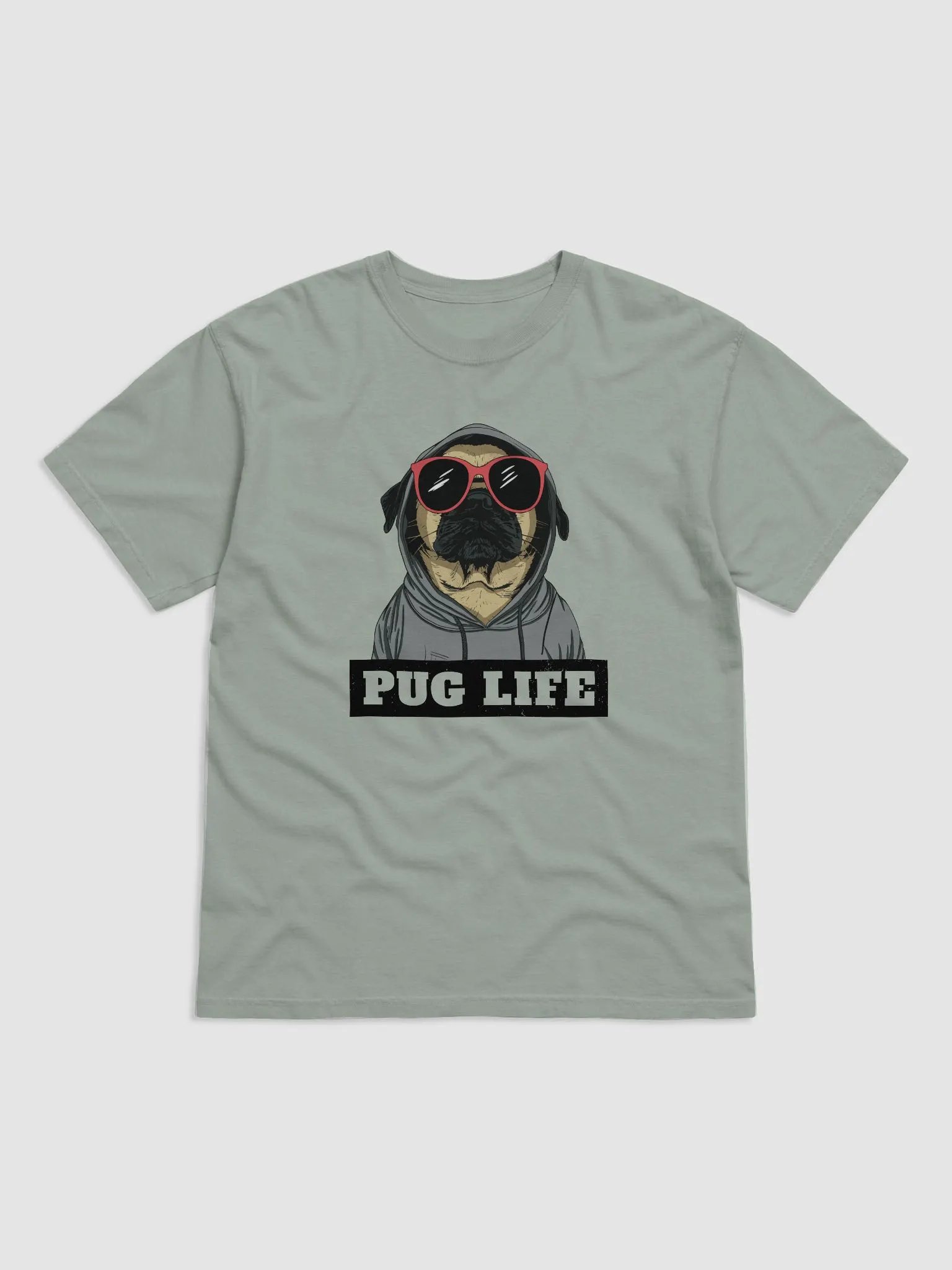 Pug Life T-Shirt | Funny Pug Wearing a Hoodie and Sunglasses T-Shirt for Pug Owners product image (4)
