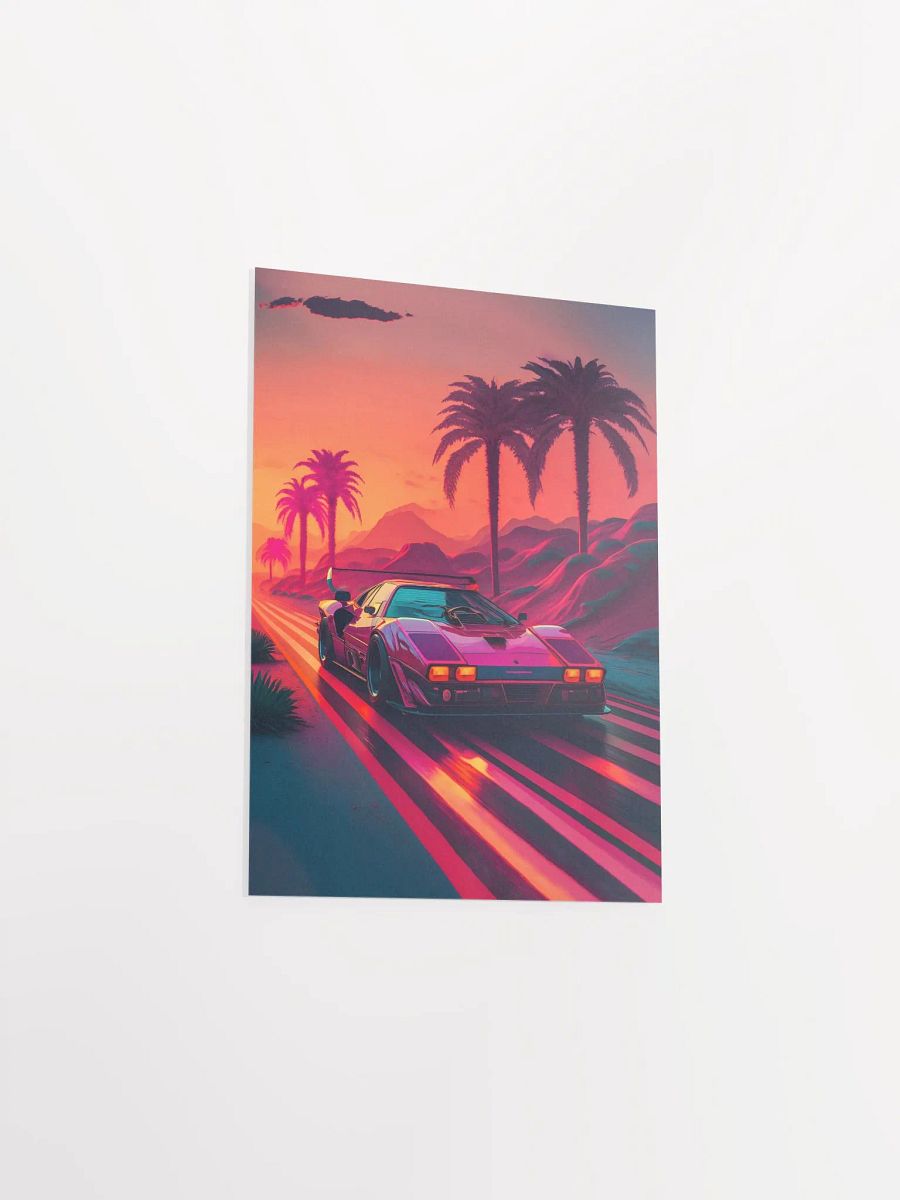 Ferrari, Retrowave car, synthwave landscape [synthwave/vaporwave/cyberpunk] — aesthetic art print product image (8)