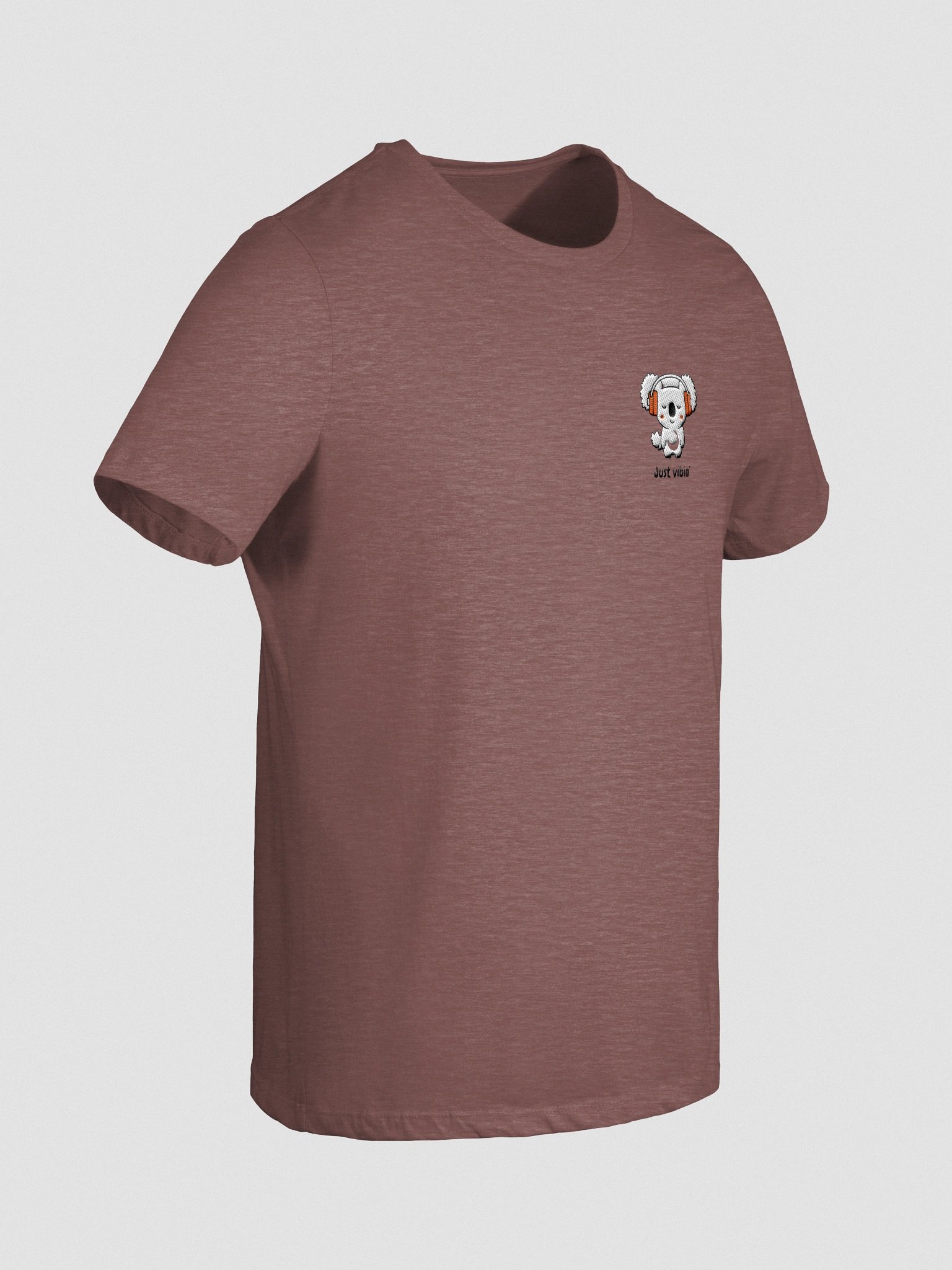 Just Vibin’ Koala T-Shirt – Cute Embroidered Koala with Headphones, Chill & Positive Vibes Tee product image (30)