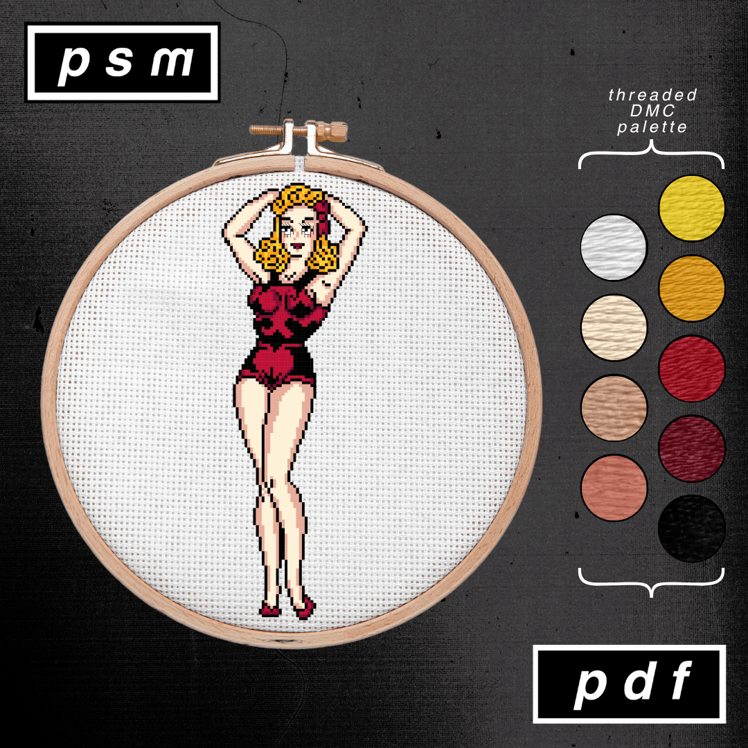 Sailor Jerry Red Swimsuit Pin Up Pattern product image (1)