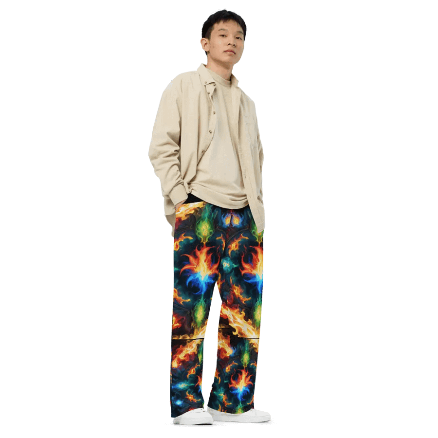 Inferno Blaze Unisex Wide-Leg Pants product image (8)