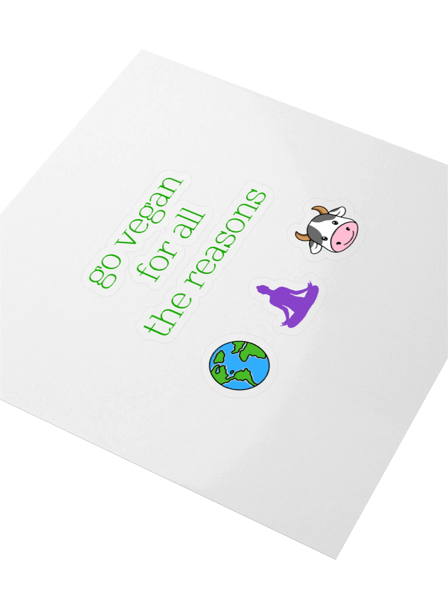 “Go Vegan for all the Reasons” Fun Sticker product image (3)