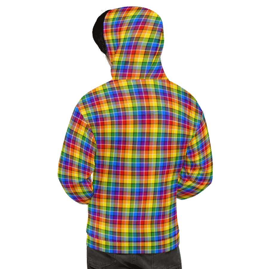 Bright Rainbow Plaid Hoodie product image (9)
