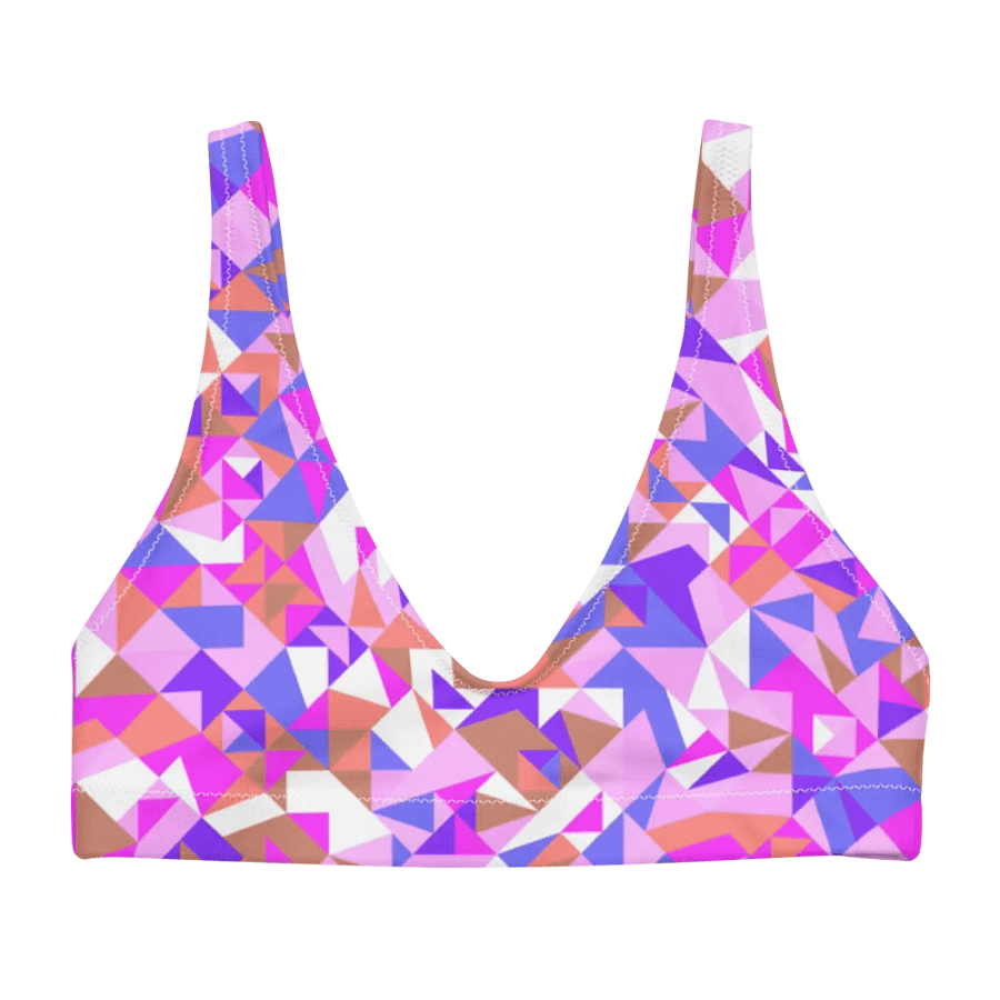 Colorful Vector Patterns Design Padded Bikini Top - v3 product image (3)