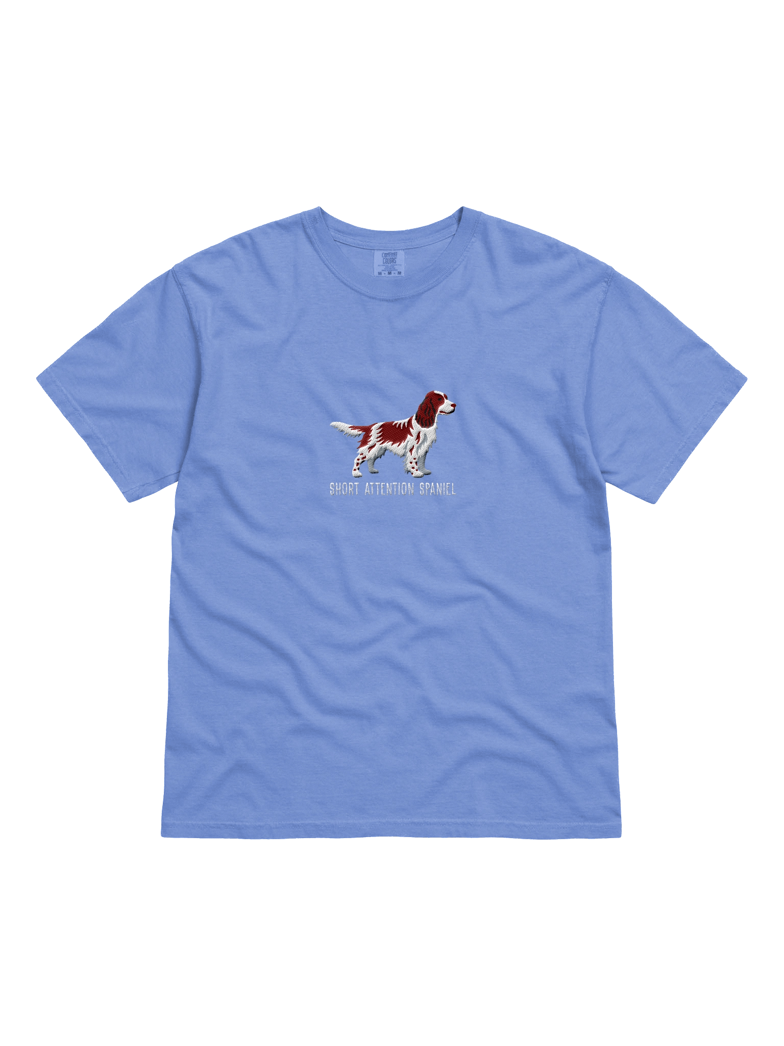Short Attention Spaniel T-Shirt(Embroidered) of a Springer Spaniel(Liver) product image (31)