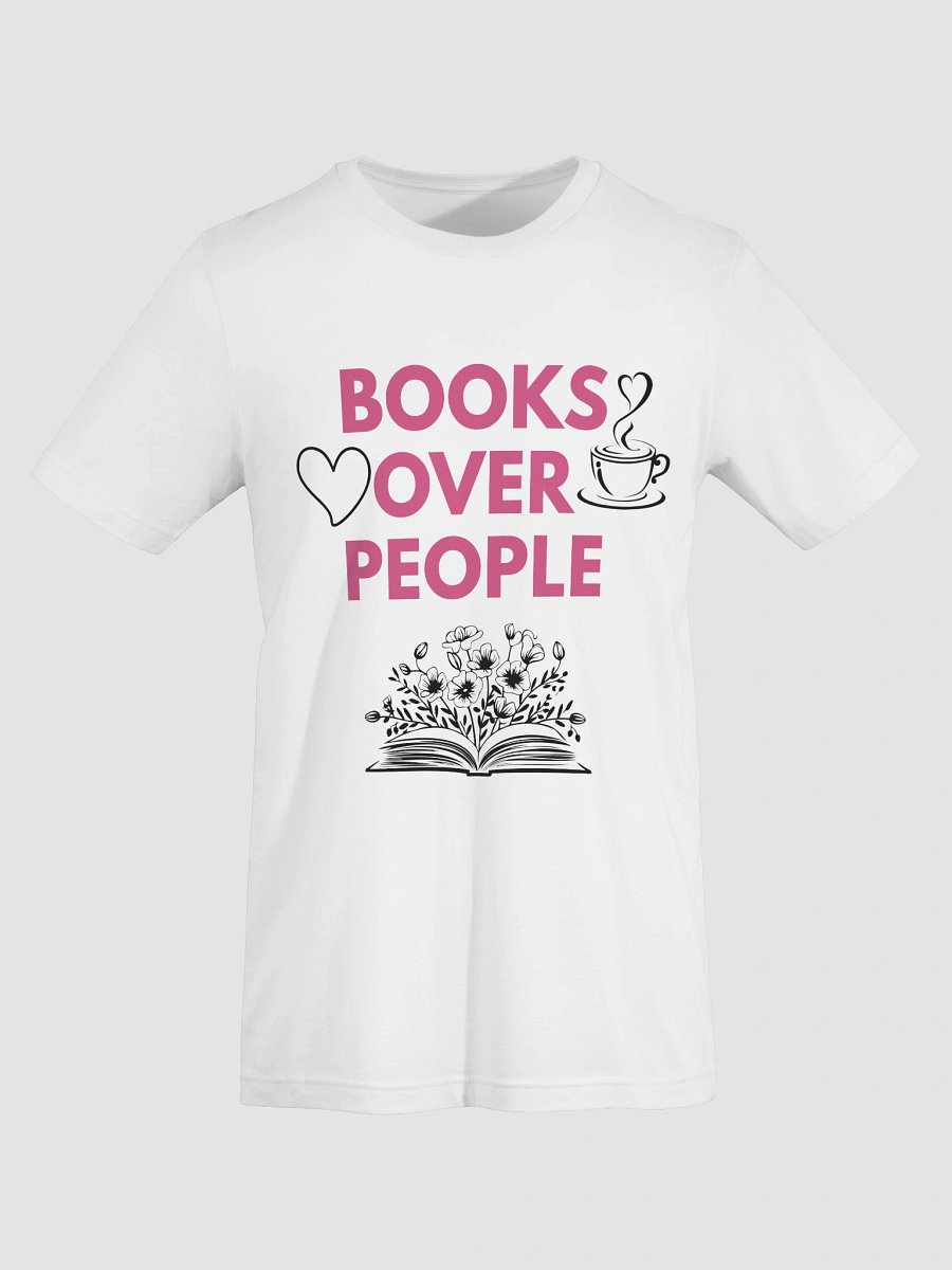 Books Over People – Aesthetic White Bella+Canvas T-Shirt product image (7)