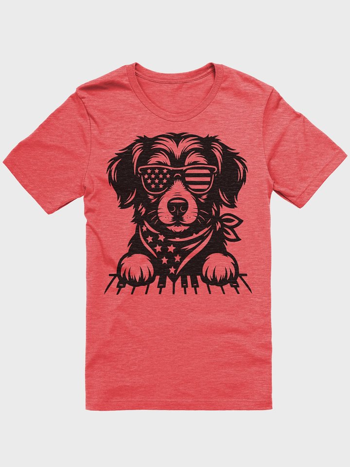 Patriotic Piano Pup in Bandana | Border Collie T-Shirt product image (1)