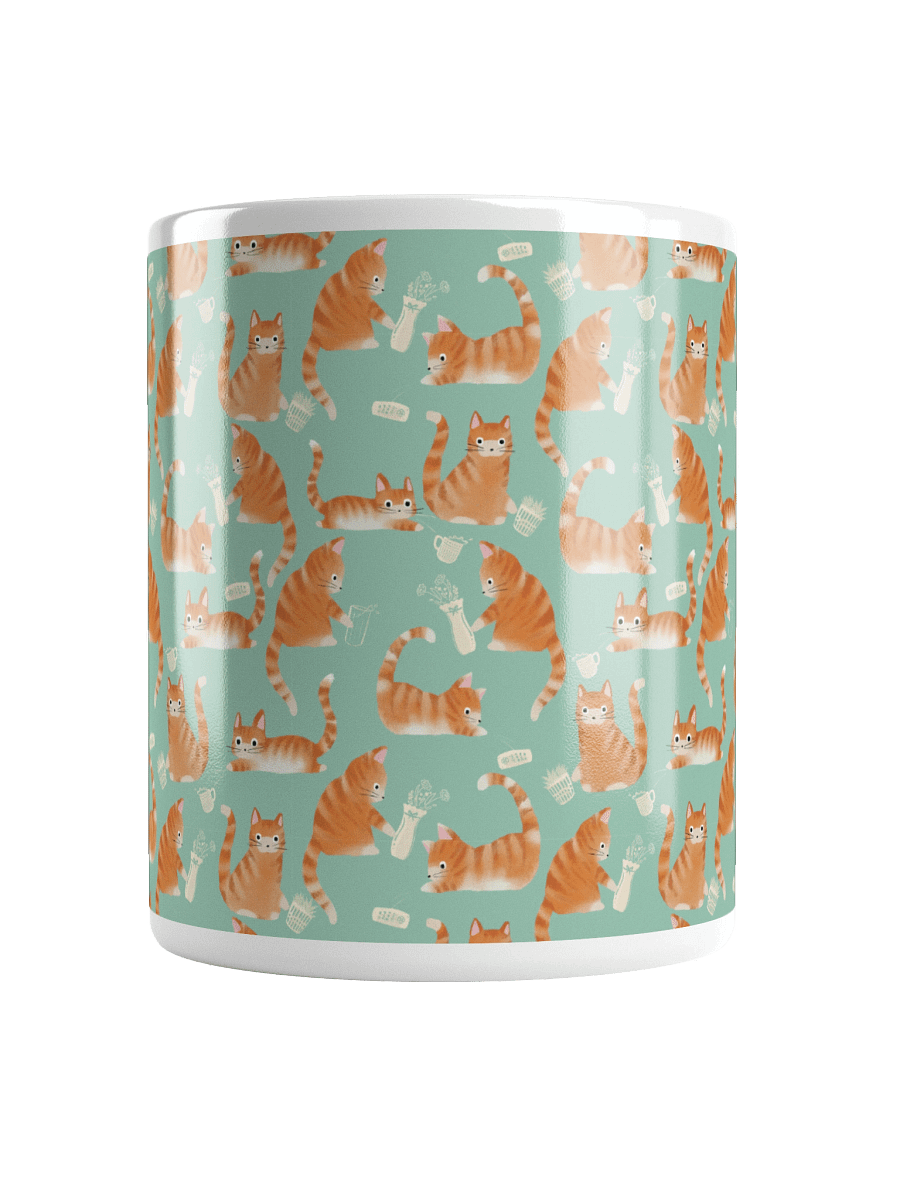 Bad Orange Tabby Cats Knocking Stuff Over Mug, Green product image (13)